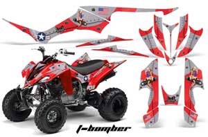 Yamaha Raptor 350 ATV Graphic Kit - 2004-2014 T Bomber Red