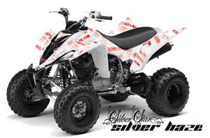 Yamaha Raptor 350 ATV Graphic Kit - 2004-2014 Silver Star - Silverhaze White