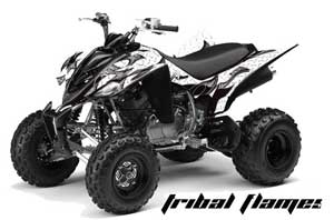 Yamaha Raptor 350 ATV Graphic Kit - 2004-2014 Tribal Flames Black