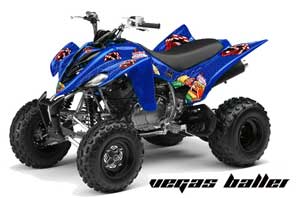 Yamaha Raptor 350 ATV Graphic Kit - 2004-2014 Vegas Baller Blue