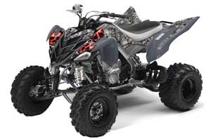 Yamaha Raptor 700 ATV Graphic Kit - 2006-2012 Checkered Skull Red