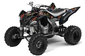 Yamaha Raptor 700 ATV Graphic Kit - 2006-2012 Ed Hardy - Pirates Black