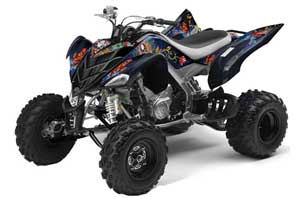 Yamaha Raptor 700 ATV Graphic Kit - 2006-2012 Ed Hardy - Pirates Blue