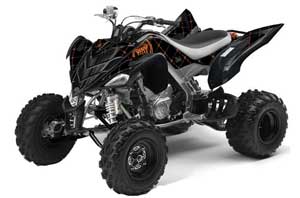 Yamaha Raptor 700 ATV Graphic Kit - 2006-2012 Silver Star - Reloaded Orange
