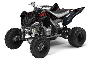 Yamaha Raptor 700 ATV Graphic Kit - 2006-2012 Silver Star - Reloaded Red
