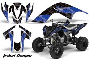 Yamaha Raptor 700 ATV Graphic Kit - 2006-2012 Tribal Flames Blue