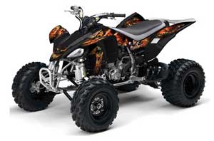 Yamaha YFZ 450 ATV Graphic Kit - 2004-2014 Firestorm Black