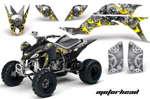 Yamaha YFZ 450 ATV Graphic Kit - 2004-2014 Motorhead Silver