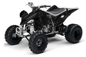 Yamaha YFZ 450 ATV Graphic Kit - 2004-2014 Skulls and Hammers Silver