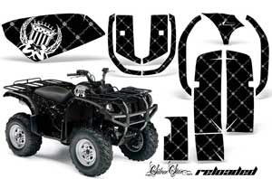 Yamaha Grizzly 660 ATV Graphic Kit - All Years Silver Star - Reloaded Black
