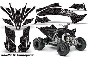 Yamaha YFZ 450SE / 450R ATV Graphic Kit - 2009-2013 Skulls and Hammers Silver