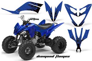 Yamaha Raptor 250 ATV Graphic Kit - 2008-2014 Diamond Flame Black