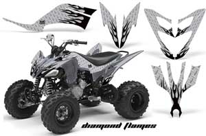 Yamaha Raptor 250 ATV Graphic Kit - 2008-2014 Diamond Flame Black