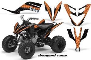 Yamaha Raptor 250 ATV Graphic Kit - 2008-2014 Diamond Race Orange