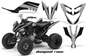 Yamaha Raptor 250 ATV Graphic Kit - 2008-2014 Diamond Race Silver