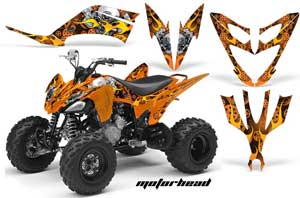 Yamaha Raptor 250 ATV Graphic Kit - 2008-2014 Motorhead Orange