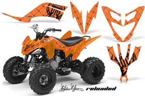 Yamaha Raptor 250 ATV Graphic Kit - 2008-2014 Silver Star - Reloaded Orange