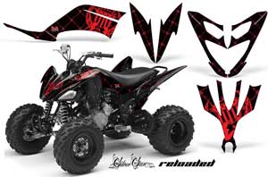 Yamaha Raptor 250 ATV Graphic Kit - 2008-2014 Silver Star - Reloaded Red