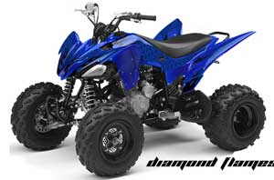 Yamaha Raptor 250 ATV Graphic Kit - 2008-2014 Diamond Flame Black
