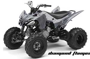 Yamaha Raptor 250 ATV Graphic Kit - 2008-2014 Diamond Flame Black