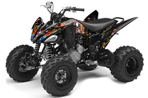 Yamaha Raptor 250 ATV Graphic Kit - 2008-2014 Ed Hardy - Pirates Black