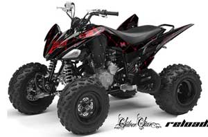 Yamaha Raptor 250 ATV Graphic Kit - 2008-2014 Silver Star - Reloaded Red