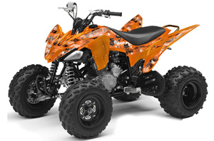 Yamaha Raptor 250 ATV Graphic Kit - 2008-2014 Silver Star - Silverhaze Orange