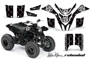 Yamaha Blaster YFS200 ATV Graphic Kit - 1988-2001 Silver Star - Reloaded Black