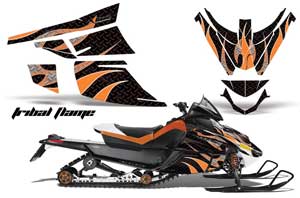 Arctic Cat Z1 Turbo Sled Graphic Kit - 2006-2012 Tribal Flames Orange