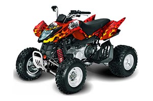 Arctic Cat DVX250 ATV Graphic Kit - All Years Motorhead Red