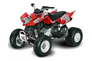 Arctic Cat DVX250 ATV Graphic Kit - All Years P40 Warhawk Red