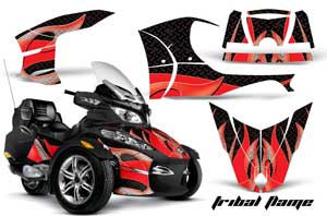 Can Am BRP (RTS) Spyder Graphic Kit - 2010-2012 Tribal Flame Red