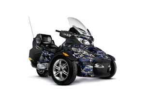 Can Am BRP (RTS) Spyder Graphic Kit - 2010-2012 Silver Star Silver Haze Blue