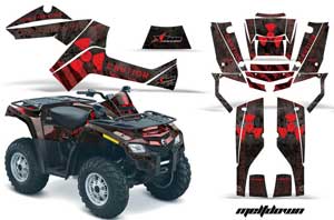 Can Am Outlander EFI 500 / 650 / 800 / 1000 ATV Graphic Kit - 2006-2011 Meltdown Red