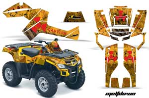 Can Am Outlander EFI 500 / 650 / 800 / 1000 ATV Graphic Kit - 2006-2011 Meltdown Red