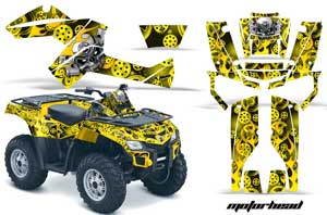Can Am Outlander EFI 500 / 650 / 800 / 1000 ATV Graphic Kit - 2006-2011 Motor Head Yellow