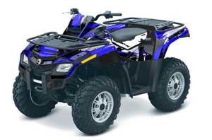 Can Am Outlander EFI 500 / 650 / 800 / 1000 ATV Graphic Kit - 2006-2011 Carbon X Blue