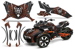Can Am F3-S Spyder Graphic Kit - All Years Widow Maker Orange