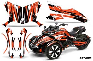 Can Am F3-S Spyder Graphic Kit - All Years Attack Orange