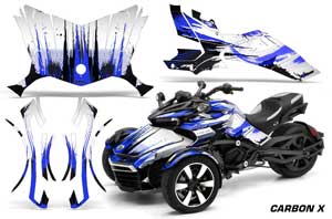 Can Am F3-S Spyder Graphic Kit - All Years Carbon X Blue