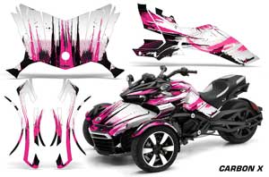 Can Am F3-S Spyder Graphic Kit - All Years Carbon X Pink