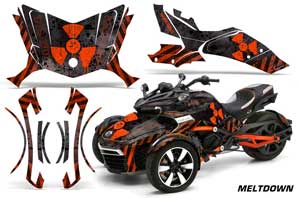 Can Am F3-S Spyder Graphic Kit - All Years Meltdown Orange