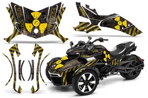 Can Am F3-S Spyder Graphic Kit - All Years Meltdown Yellow