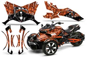 Can Am F3-S Spyder Graphic Kit - All Years Reaper Orange