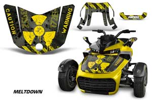 Can Am F3-S Spyder Hood Graphic Kit - All Years Meltdown Yellow
