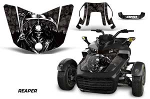 Can Am F3-S Spyder Hood Graphic Kit - All Years Reaper Black