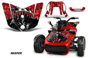 Can Am F3-S Spyder Hood Graphic Kit - All Years Reaper Red