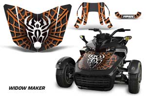 Can Am F3-S Spyder Hood Graphic Kit - All Years Widow Maker Orange