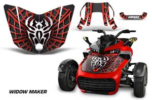 Can Am F3-S Spyder Hood Graphic Kit - All Years Widow Maker Red