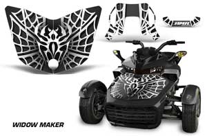 Can Am F3-S Spyder Hood Graphic Kit - All Years Widow Maker White